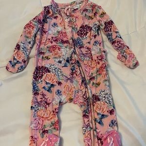 Posh Peanut Pink Floral Pajamas 0-3
